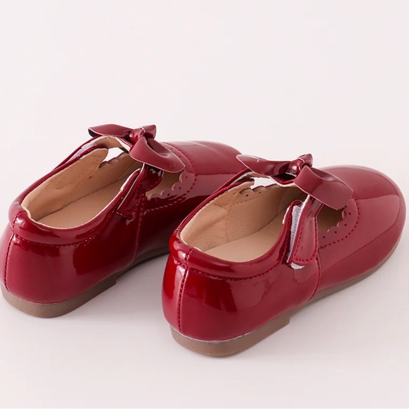 Boutique Abby & Evie Little girls Maroon Patent Mary Jane Party Shoes US 6-13 - Picture 5 of 7
